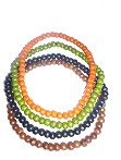 Colliers de petites perles en bois couleur uni