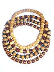 Colliers de perles en bois rondes et plates ''ethnique''