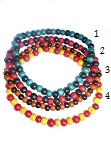 Colliers de grosses perles en bois bi-colors
