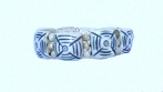 Bracelet en os blanc avec motifs '' TOILE ''